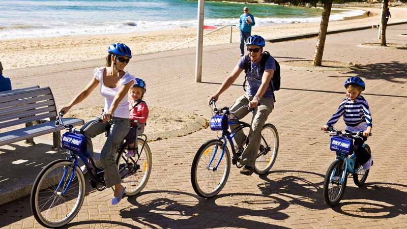 Nothing beats a good bike ride so hop on a bike and explore the world famous Manly beach!
